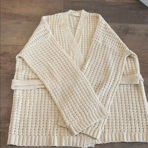 Hem & Thread Beige Textured Cardigan